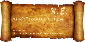 Mihálkovits Ellina névjegykártya